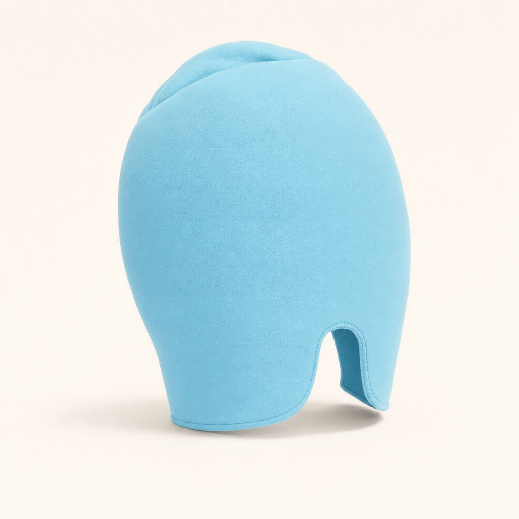 CalmCap cold therapy cap in blue