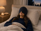 Resting in bed with CalmCap over the eyes